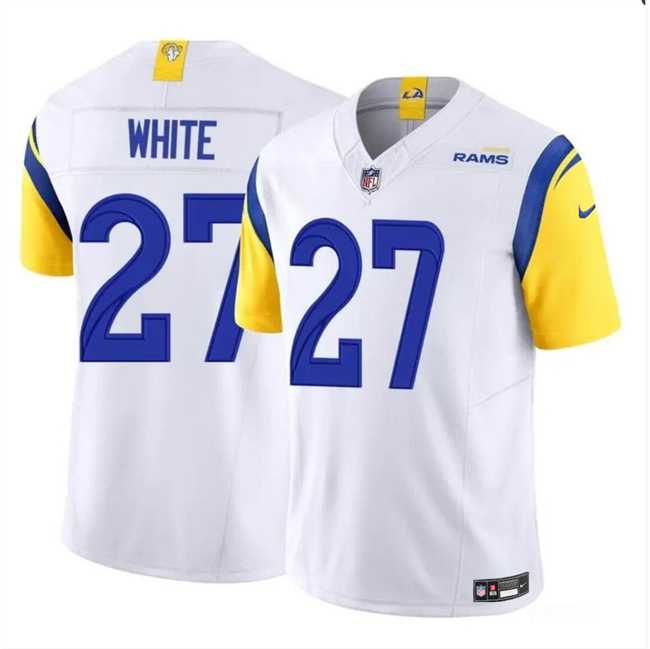 Men & Women & Youth Los Angeles Rams #27 TreDavious White White 2024 F.U.S.E. Vapor Untouchable Football Stitched Jersey